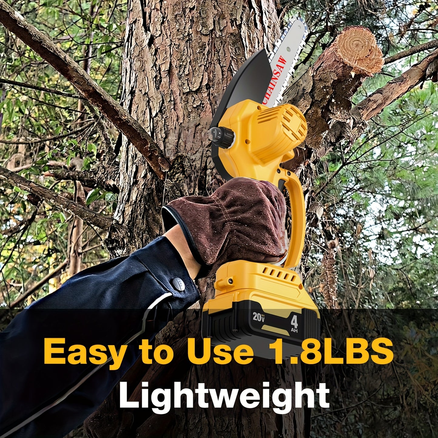 6-Inch And 4-Inch 2-IN-1 Portable Power Mini Chainsaw - Cordless, 20V Max Battery Compatible, Lightweight, Easy-to-Use Pruning Saw for Garden, Household, Tree Branches - 2025 Upgrade, Compact, And Efficient (NO BATTERY ONLY T